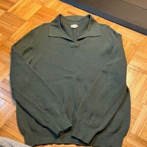 J. Crew Olive V-Neck Sweater